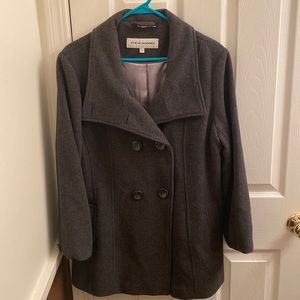 Steve Madden Wool Dark Grey Pea Coat